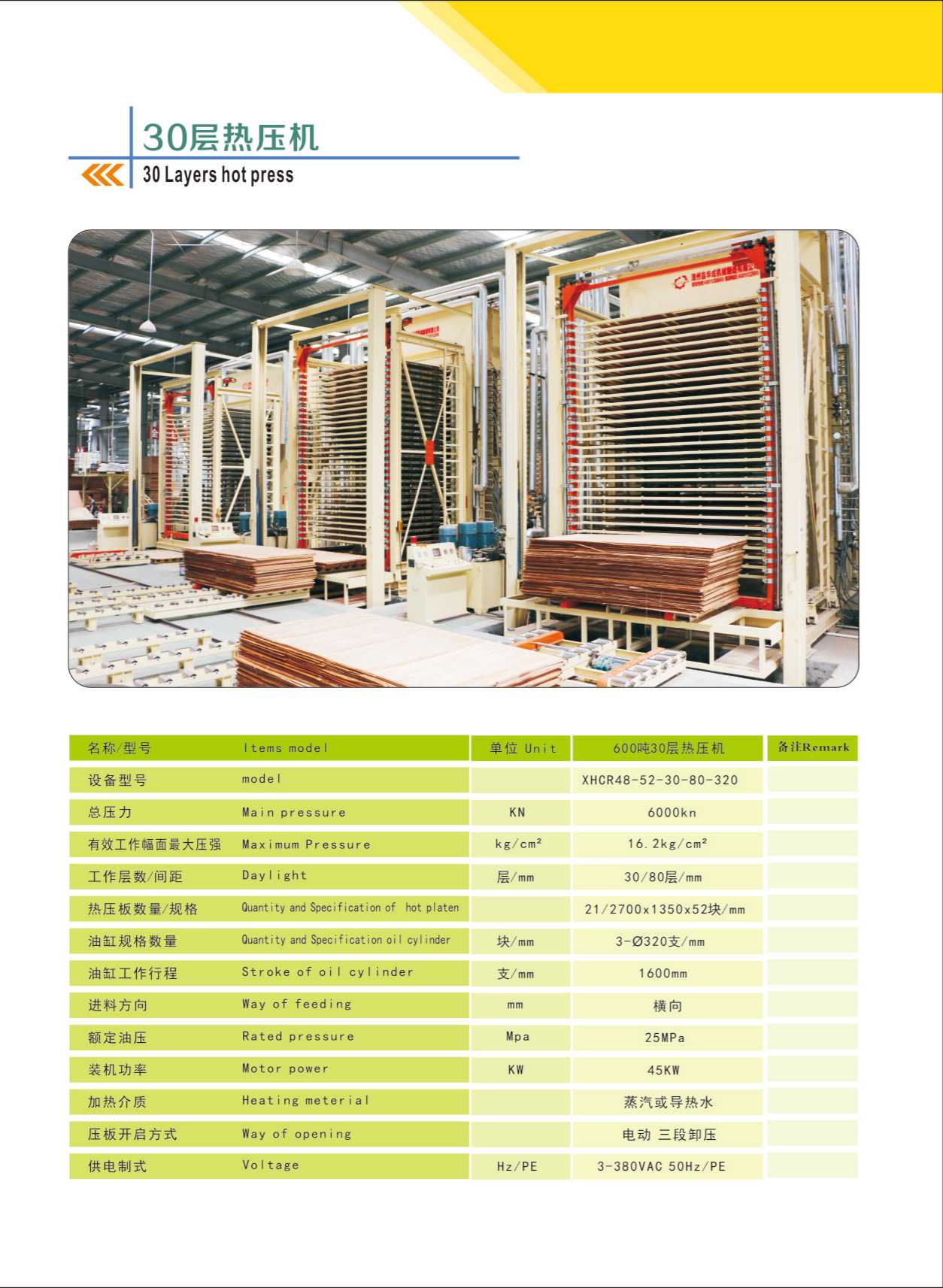 Plywood hot press